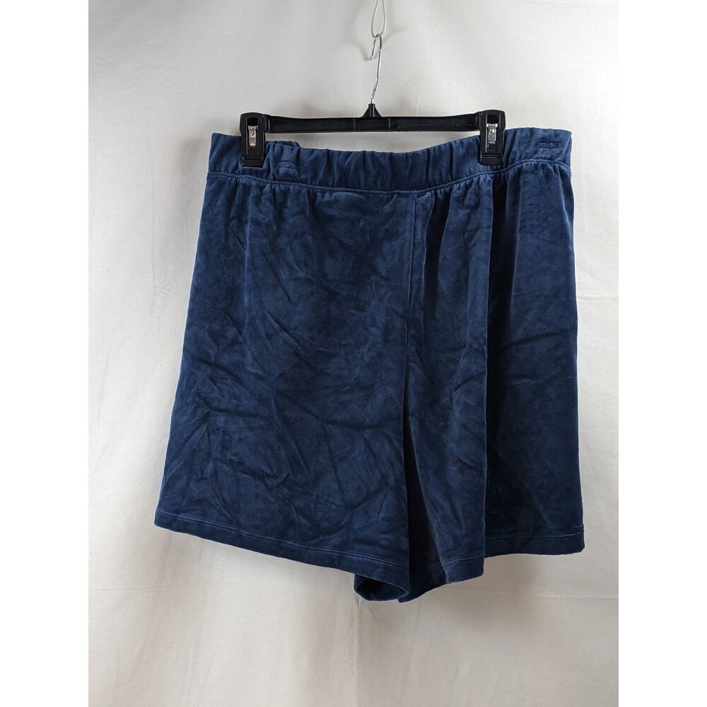 Velour High Rise Shorts Ava & Viv Pull‎ On Navy Blue 4X Plus Regular Fit Lounge - Picture 2 of 8